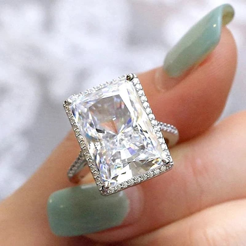 Anillo Rectangular Brillante Fashion